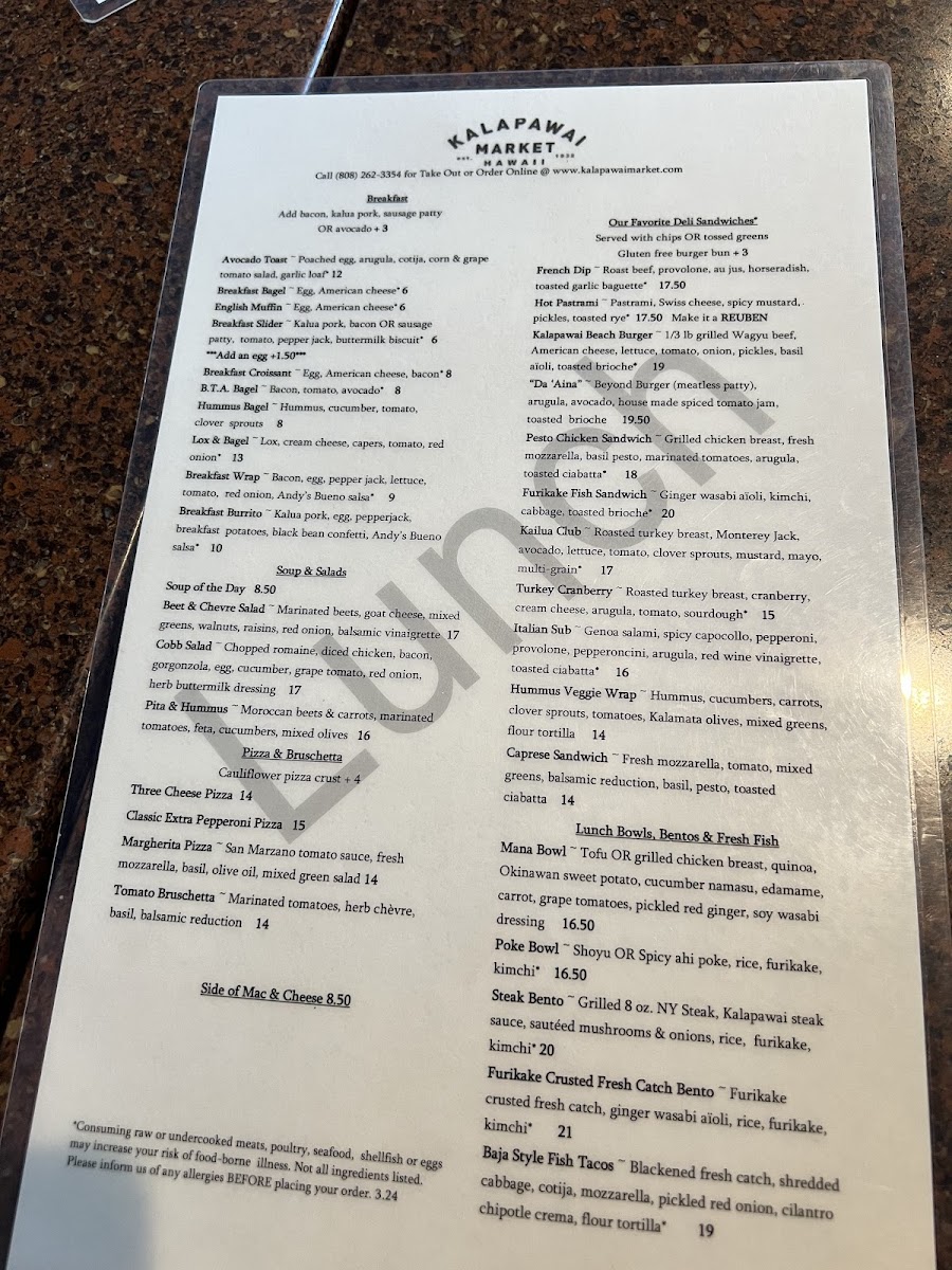 Kalapawai Cafe & Deli Menu - Image 6